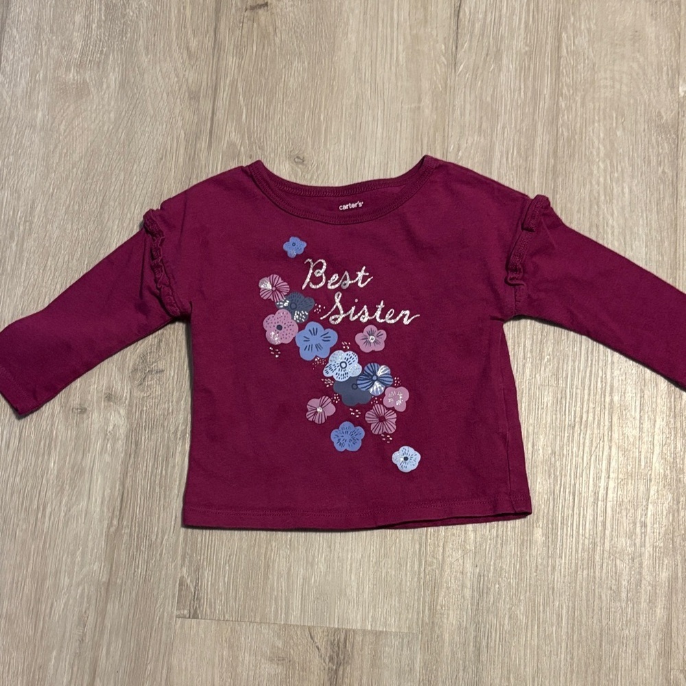 Carter's Maroon 'Best Sister' Long Sleeve Tee